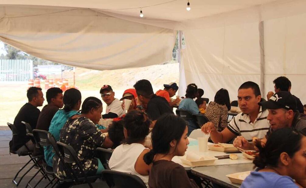 Albergue de uso temporal para migrantes en el Bosque de Tláhuac. Foto: Especial