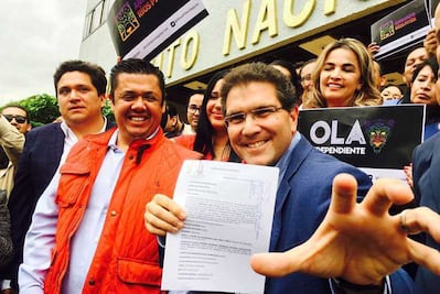 Ríos Piter se registra como candidato independiente para 2018