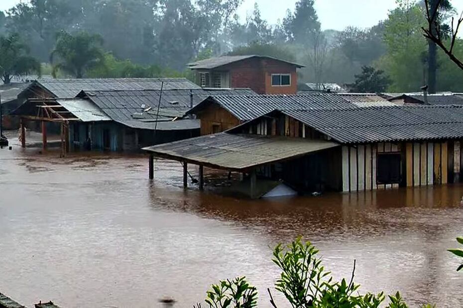 Inundaciones en Muçum, en Río Grande do Sul, en Brasil. Foto: Captura de Video
