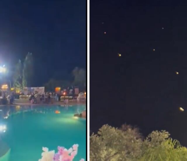 Captan misiles iraníes volando hacia Israel en plena boda: video se viraliza