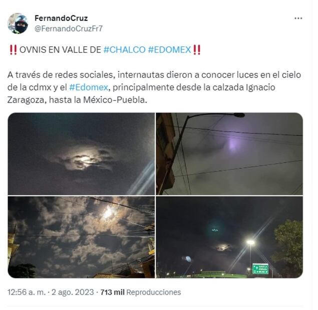 El objeto luminoso desató una ola de teorías. Foto: Twitter