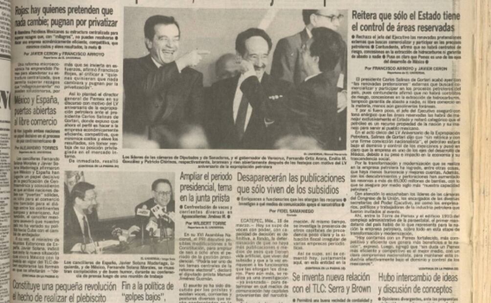 Así destacó el gobierno de Salinas la compra del 50% de la refinería Deer Park en 1993