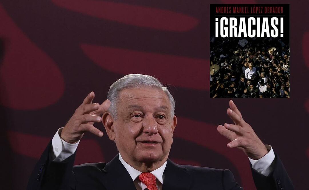 La semana pasada, para que no le ganen “la nota”, el presidente López Obrador reveló la portada de su último libro titulado “¡Gracias!”. Foto: Berenice Fregoso / EL UNIVERSAL