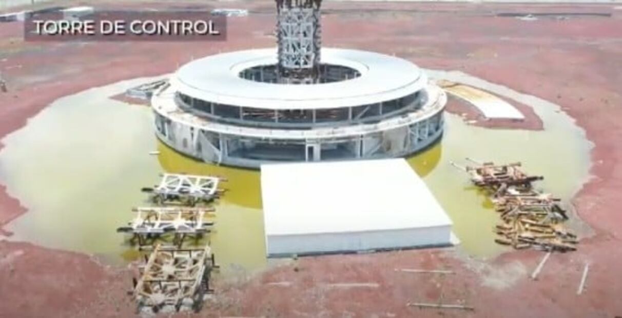 Así luce el NAIM de Texcoco tras inundarse