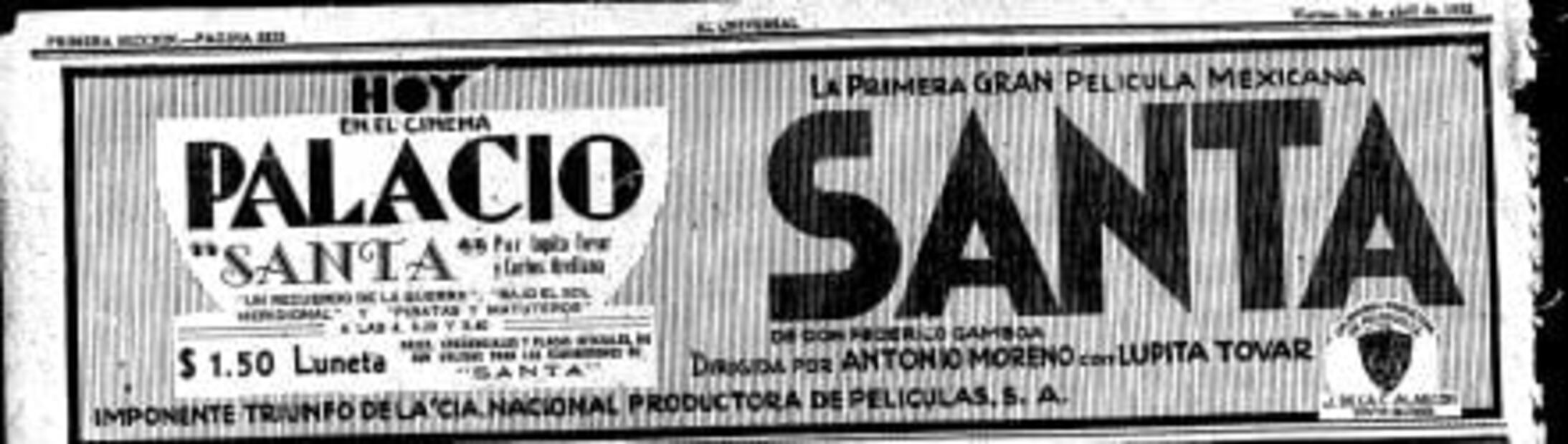 Cuando Lupita Tovar protagonizó “Santa” y no le dieron permiso de ir al estreno