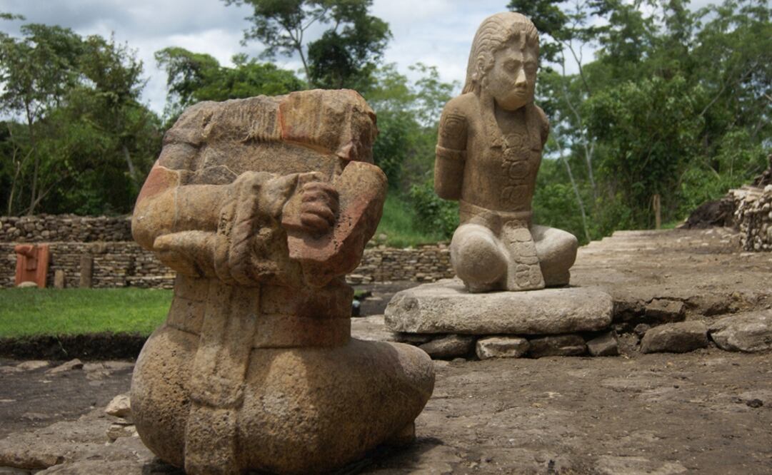 Estas esculturas representan la muerte y el sacrificio público. (FOTO: Cortesía INAH)