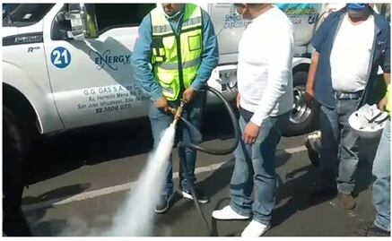 Vinculan a proceso a gasero que abrió manguera de pipa de LP durante manifestación