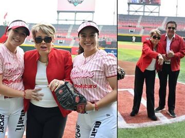 Lolita Ayala lanzó la primera bola del juego entre Diablos Rojos y el Águila de Veracruz; reaparece tras su caída de helicóptero