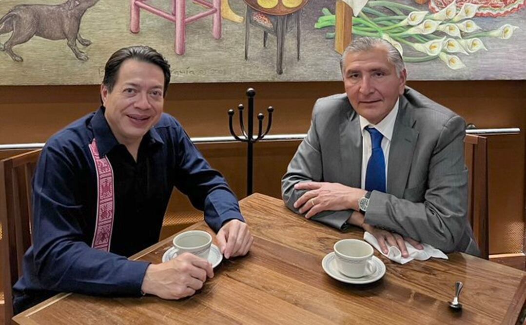 El dirigente nacional de Morena se reunió con el secretario de Gobernación. Foto: Twitter/@mario_delgado