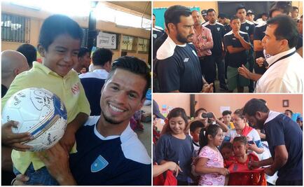 Selección de Guatemala visita a sobrevivientes de deslave