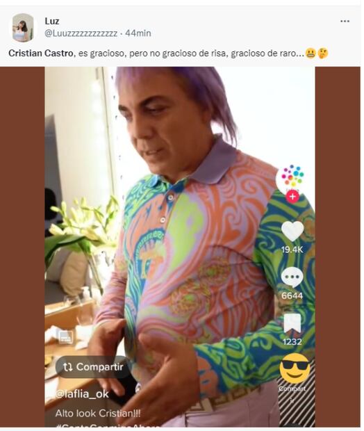 Cristian Castro, de cabello morado y más parecido al "Loco Valdés"