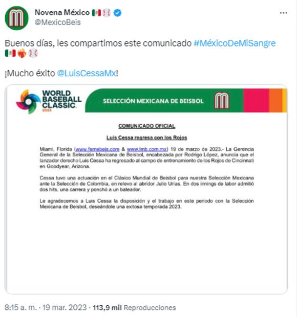 ¡Duro golpe! Luis Cessa abandona a la Selección Mexicana de Beisbol