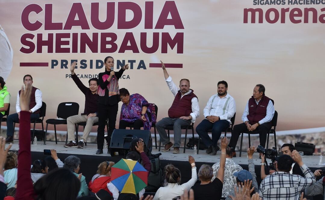 Claudia Sheinbaum con militantes de Morena en la Alcaldía Álvaro Obregón. Al evento asistieron Adrián Rubalcava y Ernestina Godoy. Fotos: Abril Angulo