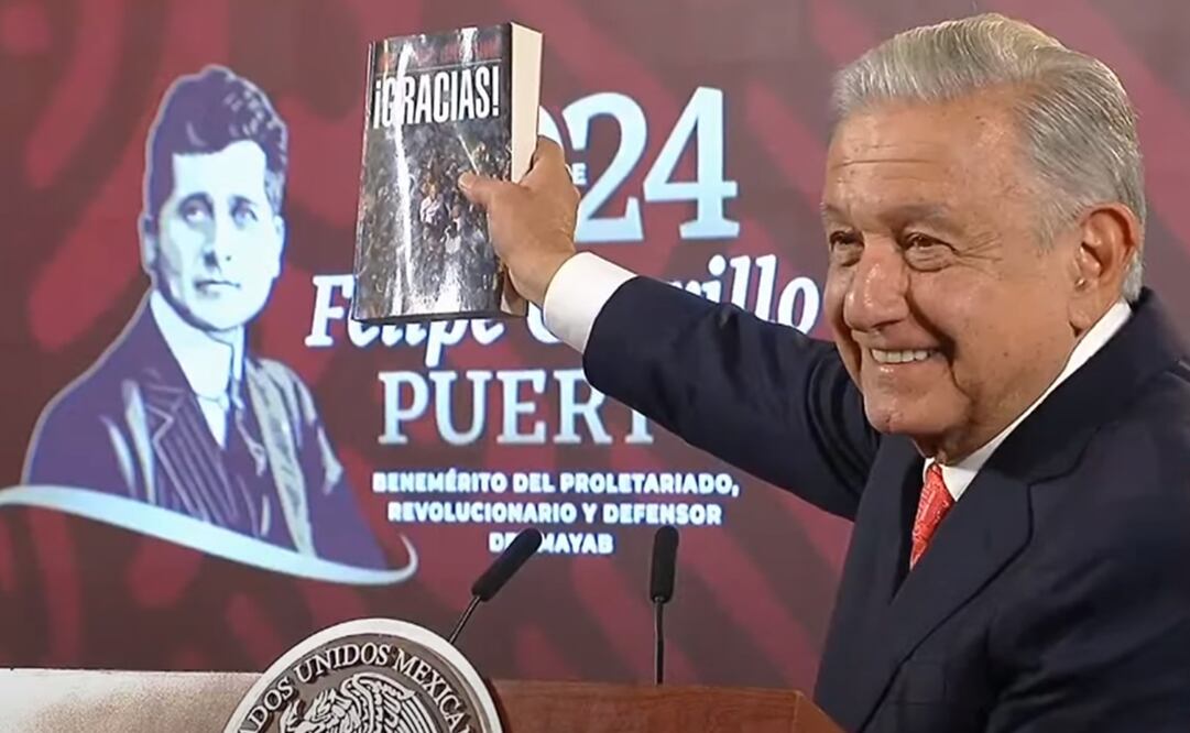 "¡Gracias!", el nuevo libro de AMLO. Foto: Especial