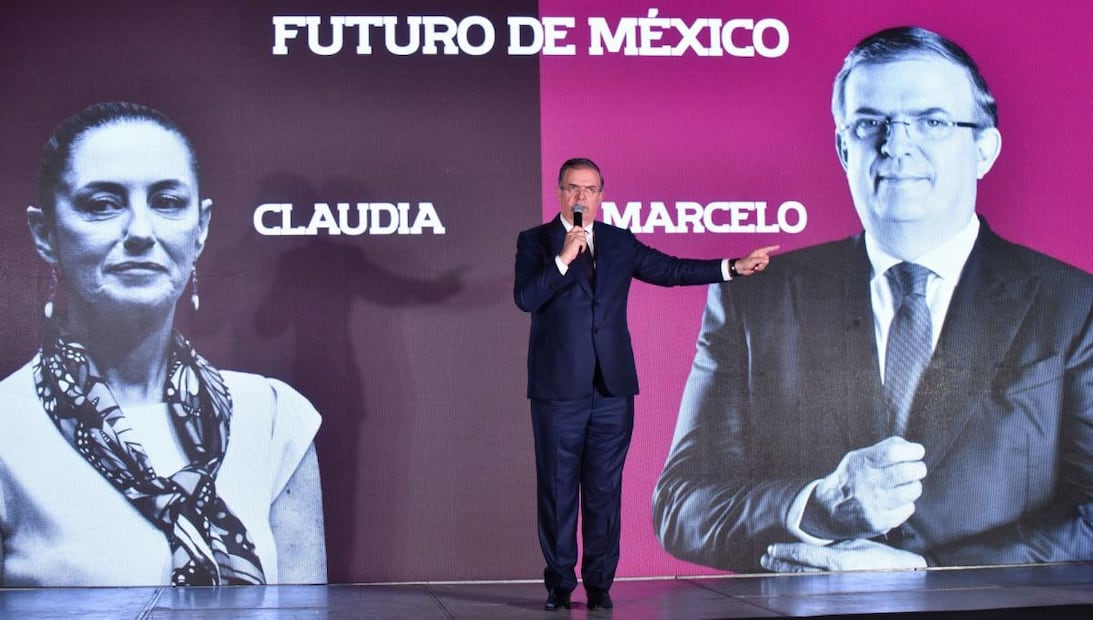 Marcelo Ebrard, aspirante a coordinador nacional de los comités de defensa de la Cuarta Transformación, ofreció conferencia de prensa para manifestar su deseo de ganar la encuesta interna de Morena. Ebrard, enfatizó durante su discurso que solo hay dos opciones entre él y Claudia Sheinbaum el pasado 16 de agosto de 2023. Foto: Mario Jasso/ Cuartoscuro