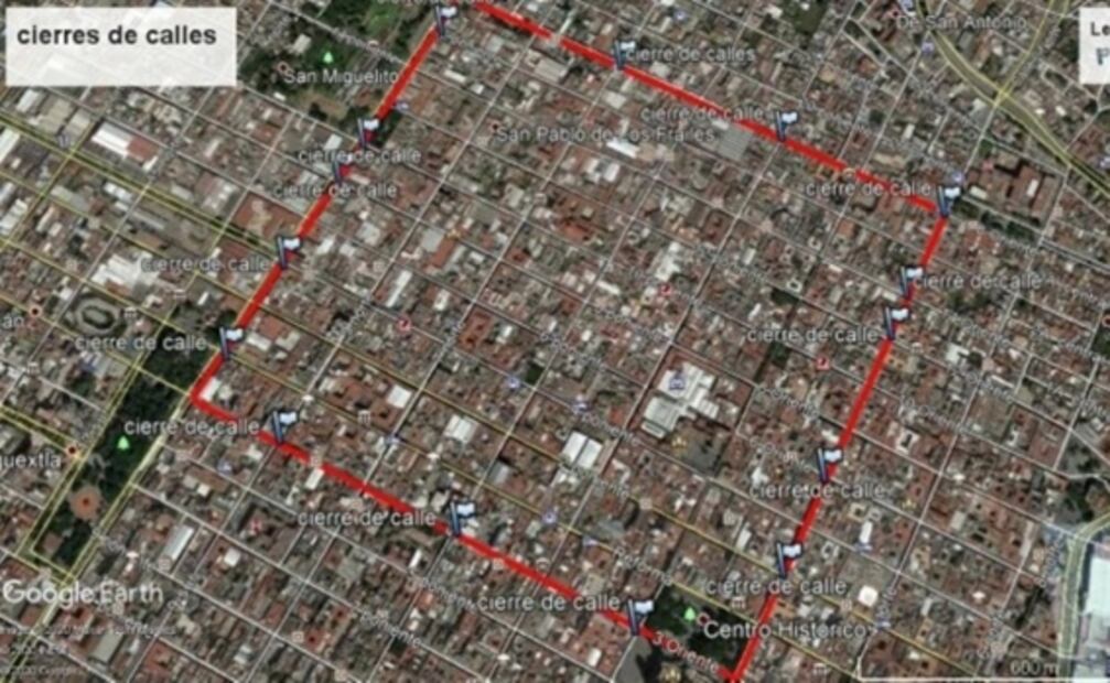 Por Covid-19, cierran a vehículos Centro Histórico de Puebla 