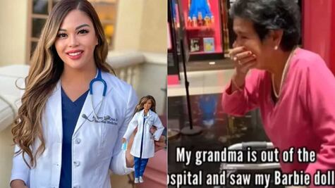 Abuelita llora al ver por primera vez Barbie Doctora inspirada en su nieta 