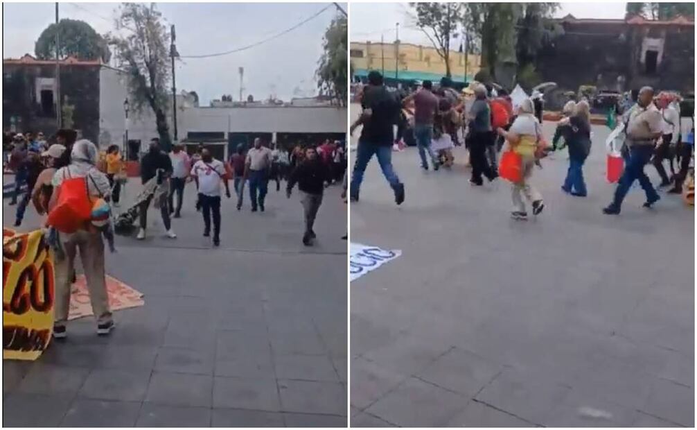 Durante una protesta en Xochimilco, los manifestantes fueron agredidos. (Foto: Captura de pantalla)