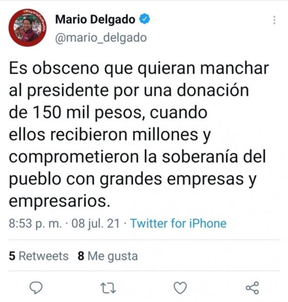 "Ellos recibieron millones", la respuesta de Delgado al video del hermano de AMLO recibiendo dinero