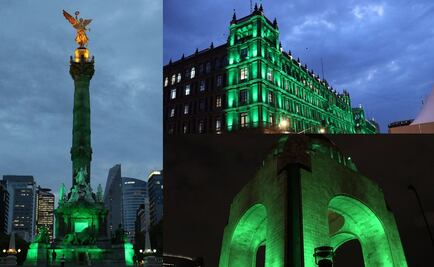 Iluminan edificios y monumentos de CDMX en favor de acuerdo climático