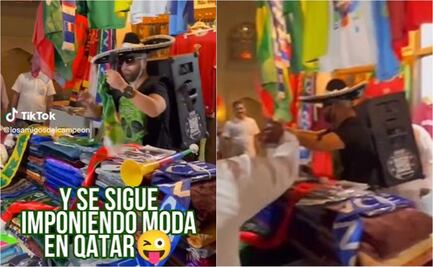 Aficionado mexicano imita a vendedor de cobijas y se vuelve la sensación en Qatar