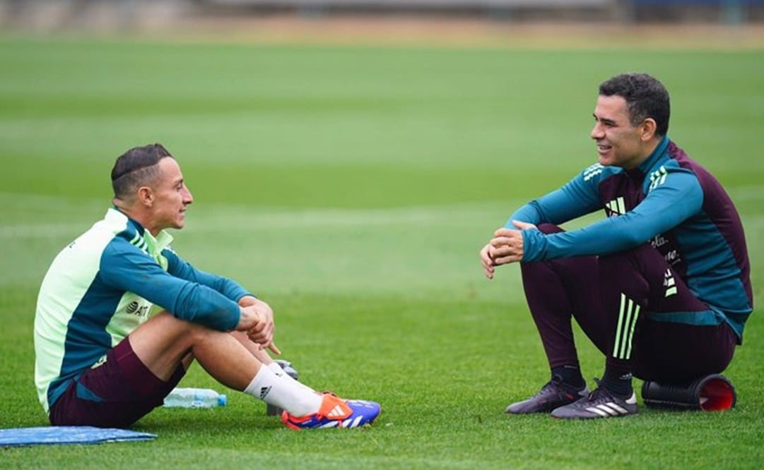 Andrés Guardado y Rafael Márquez en entrenamiento con la Selección Mexicana - Foto: @RafaMarquezMX en X