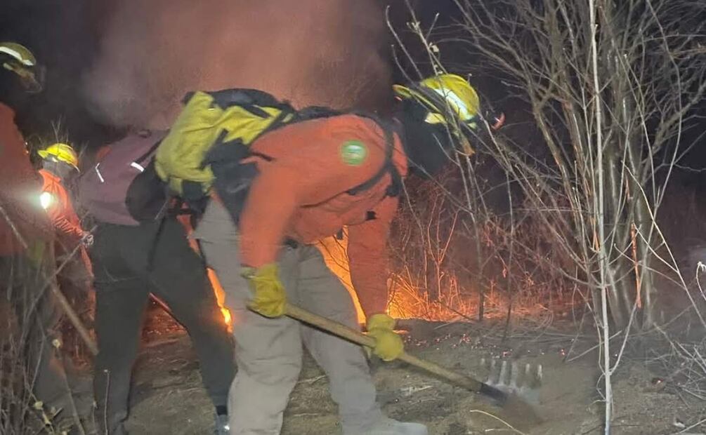 Brigadas combaten 3 incendios forestales en Sonora (11/04/2025). Foto: Protección Civil Sonora