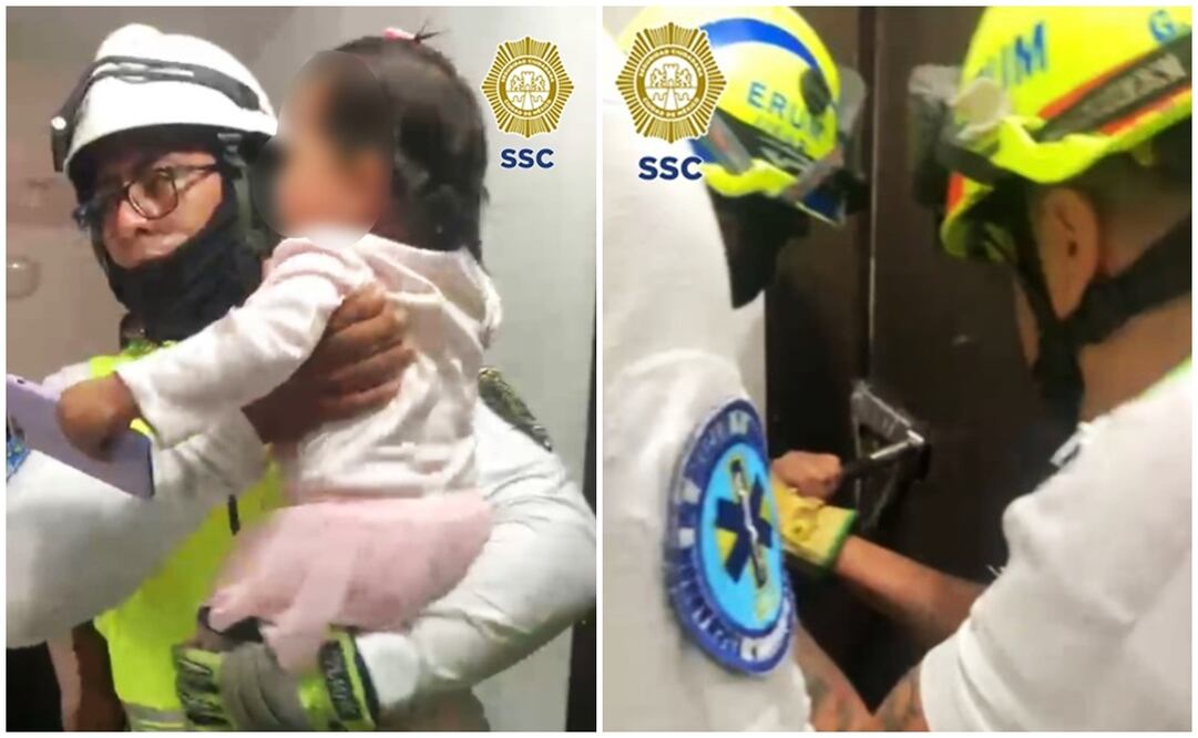Rescate de niña en Tlatelolco. Foto: Especial