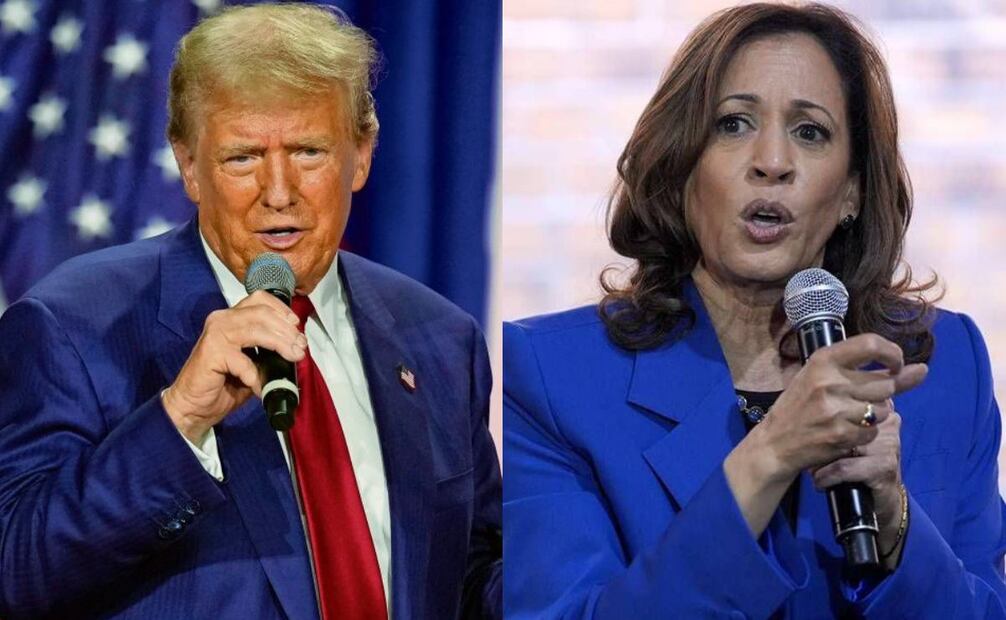 Donald Trump y Kamala Harris. Fotos: AP