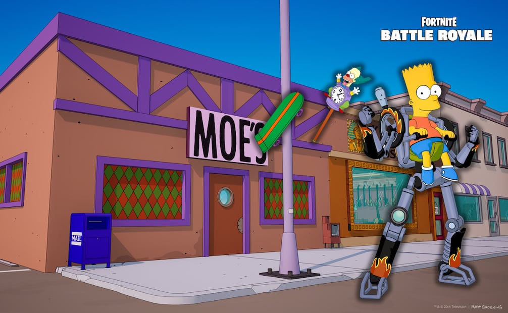 El videojuego de battle royal lanzó una nueva colaboración con la serie animada Los Simpson, como parte de su nuevo pase de batalla. Foto: X @Fortnite