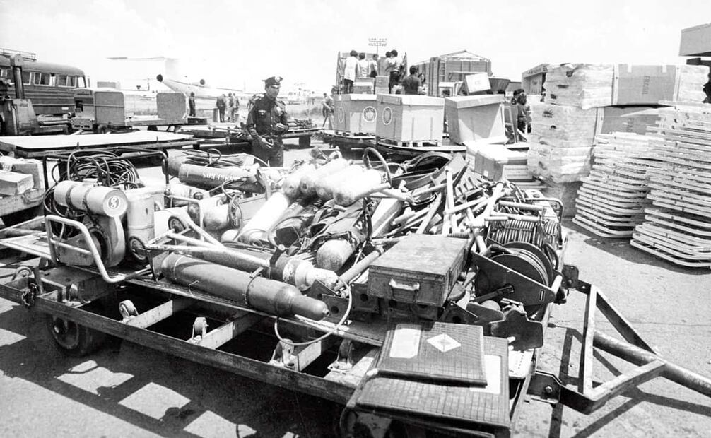 Arribo de donaciones estadounidenses como equipo de rescate, material médico y otros artículos necesarios para atender la tragedia. Foto: Archivo EL UNIVERSAL.