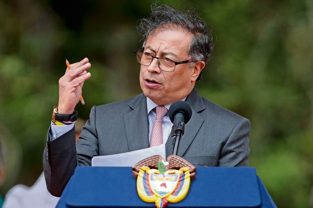 El presidente Gustavo Petro durante una conferencia en Puente de Boyacá, Colombia, el 7 de agosto pasado. Foto: AP