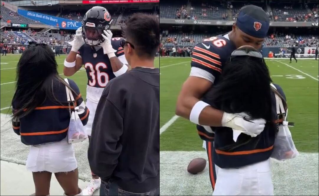 Simone Biles protagoniza amoroso momento con Jonathan Owens previo al Rams vs Bears en la NFL - Fotos: Capturas de pantalla