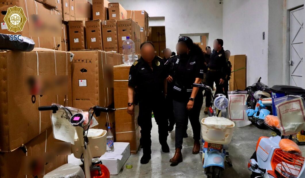La SSC aseguró motocicletas, patines, y bicicletas eléctricas de procedencia extranjera, que no contaban con la documentación correspondiente que acreditara la procedencia lícita. Foto: especial