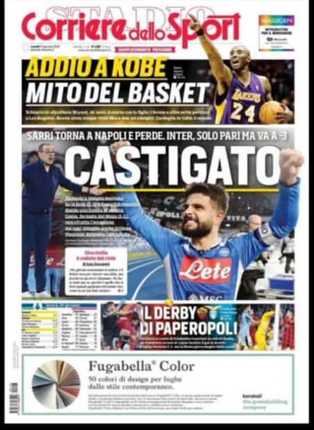 Las emotivas portadas por el fallecimiento de Kobe Bryant