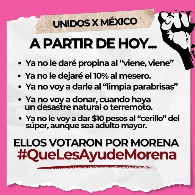 López Obrador exhibió un mensaje que circula en redes tras las elecciones. Foto: Especial