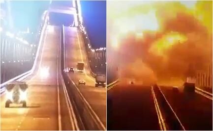 VIDEO. Así fue la explosión que colapsó parte del único puente que une a Crimea con Rusia
