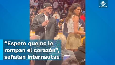 Bad Bunny es ignorado por Kendall Jenner en juego de la NBA 