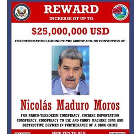 FOTO: Así es el cartel de la DEA donde ofrece recompensa de 25 mdd por captura de Maduro; recuerda que es el líder del Cártel de los Soles