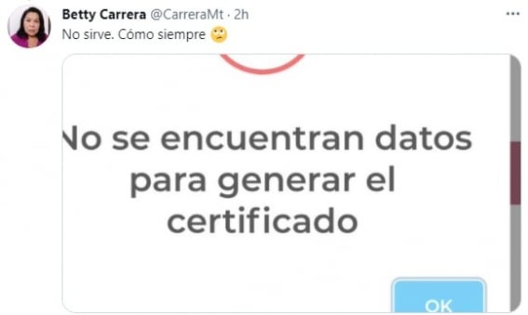 Reportan fallas en página para obtener el certificado de vacunación Covid