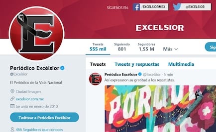 Coloca Excélsior crespón negro en su portal y redes sociales