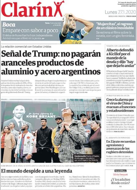 Las emotivas portadas por el fallecimiento de Kobe Bryant