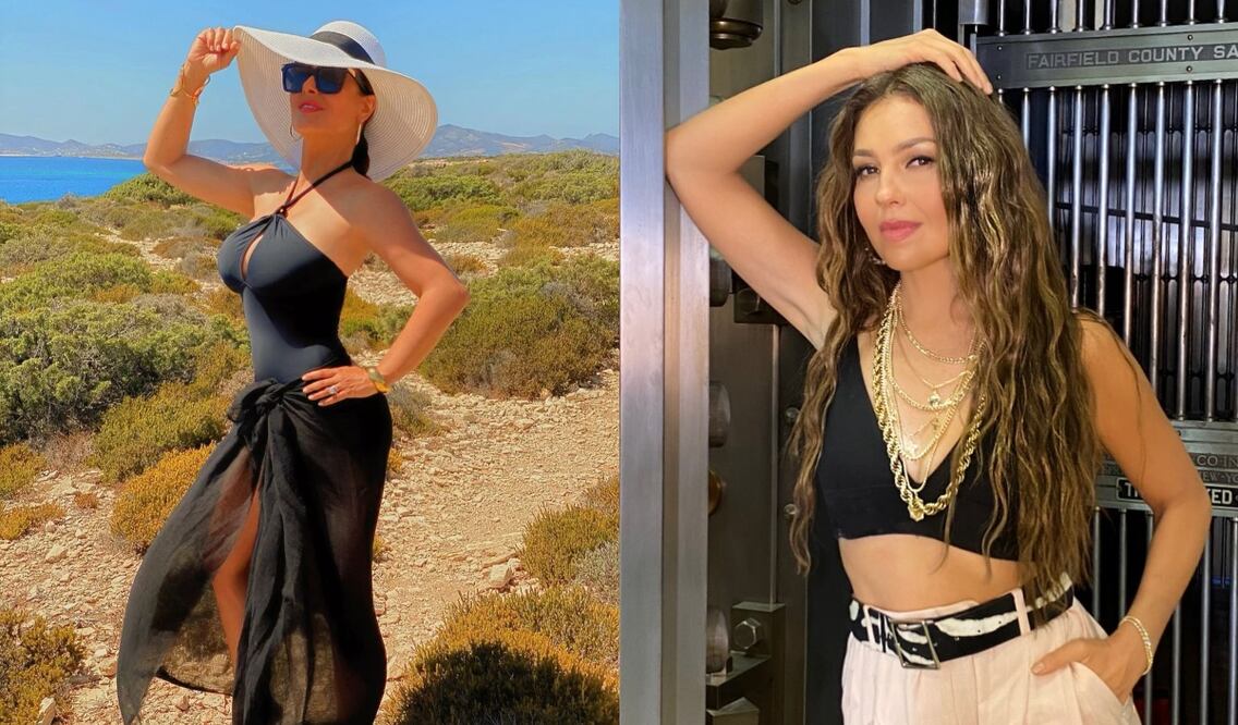¿Qué look te gusta más, el de Thalía o el de Salma? / Fotos: Instagram @thalia @salmahayek 