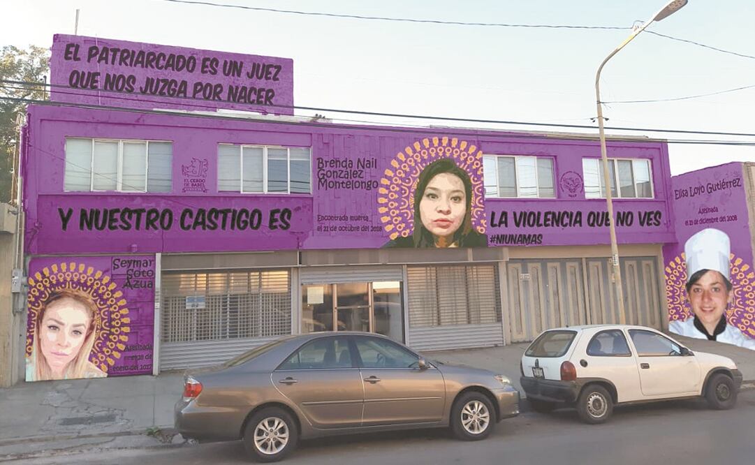 La obra de la artista Daniela Elidett, plasmada en la fachada de un edificio de la calle de Xicoténcatl, en Saltillo, viola el Reglamento de Desarrollo Urbano local, indica un juez municipal. Foto: ESPECIAL