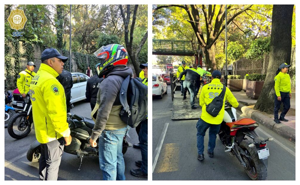 Dispositivo “Salvando Vidas” en Tlalpan; revisan a 255 motociclistas para garantizar seguridad vial. Foto: Especial