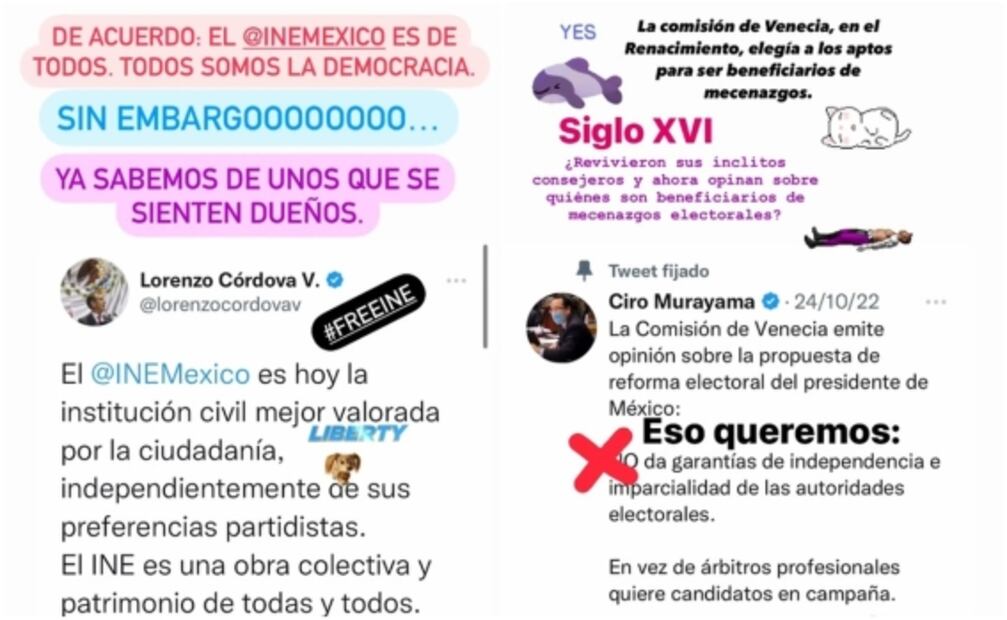 INE: Beatriz Gutiérrez Müller manda mensaje a Lorenzo Córdova y Ciro Murayama por la reforma electoral 