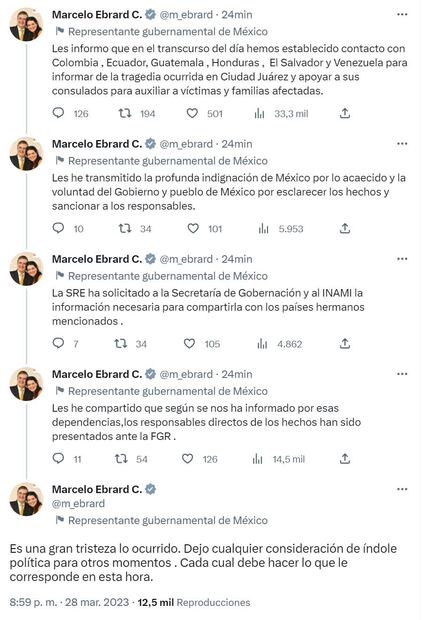 Marcelo Ebrard tuits 28 marzo 2023