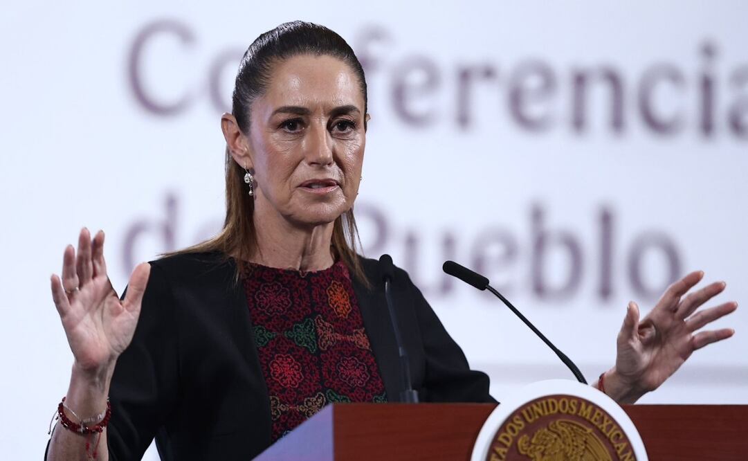 Claudia Sheinbaum en su conferencia matutina el 27 de agosto de 2025. Foto: Berenice Fregoso/EL UNIVERSAL