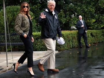 Critican a Melania Trump por llevar tacones para visitar zona devastada por "Harvey"
