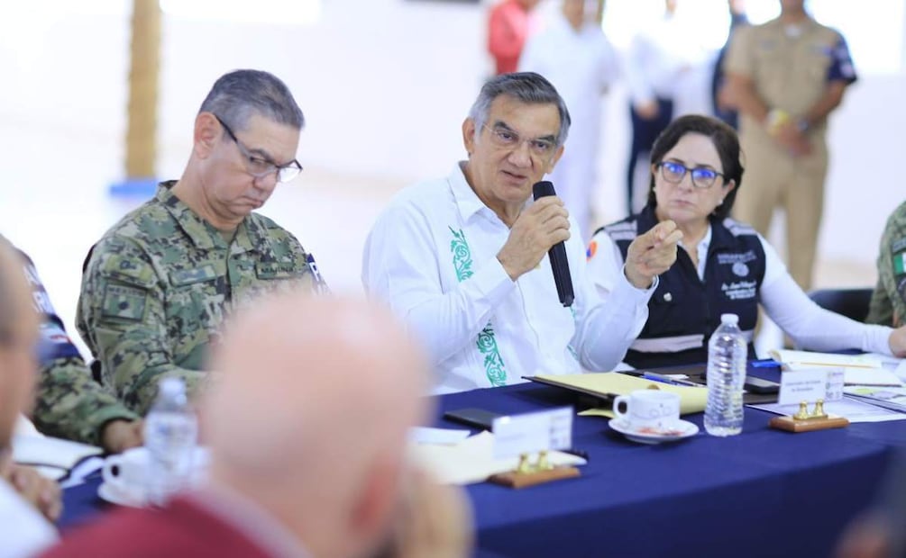 Gobernador de Tamaulipas y coordinadora nacional de Protección Civil (03/07/2025). Foto: Especial